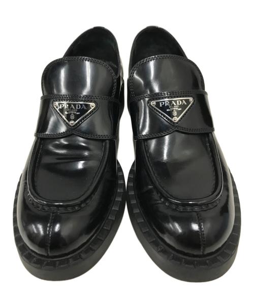 PRADA（プラダ）PRADA (プラダ) チョコレート パテントレザー ローファー ブラック サイズ:371/2の古着・服飾アイテム