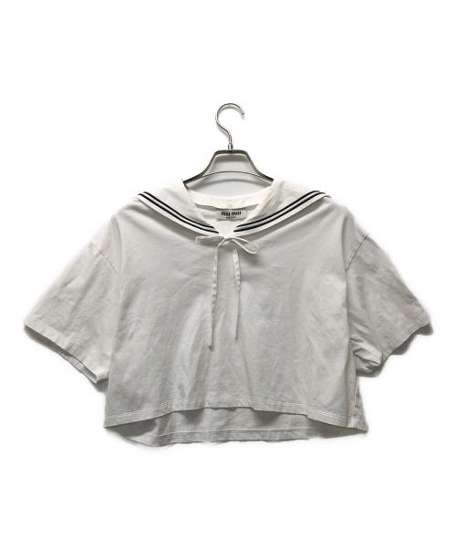 MIU MIU（ミュウミュウ）MIU MIU (ミュウミュウ) セーラーカラーカットソー ホワイト サイズ:	SIZE Sの古着・服飾アイテム