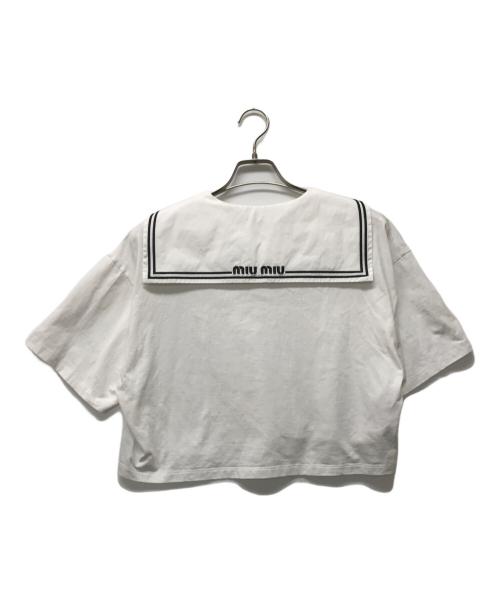MIU MIU（ミュウミュウ）MIU MIU (ミュウミュウ) セーラーカラーカットソー ホワイト サイズ:	SIZE Sの古着・服飾アイテム