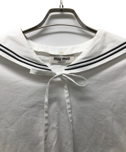 MIU MIU（ミュウミュウ）MIU MIU (ミュウミュウ) セーラーカラーカットソー ホワイト サイズ:	SIZE Sの古着・服飾アイテム
