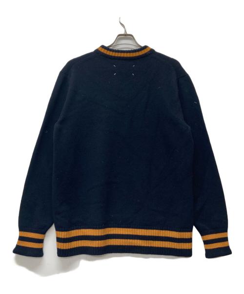 Maison Margiela（メゾンマルジェラ）Maison Margiela (メゾンマルジェラ) ウールミドルゲージチルデンニット ネイビー サイズ:Ⅿの古着・服飾アイテム