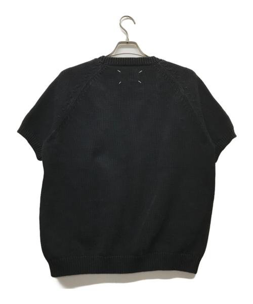 Maison Margiela（メゾンマルジェラ）Maison Margiela (メゾンマルジェラ) S/Sクルーネック ラグランスリーブコットンニット ブラック サイズ:Ｍの古着・服飾アイテム