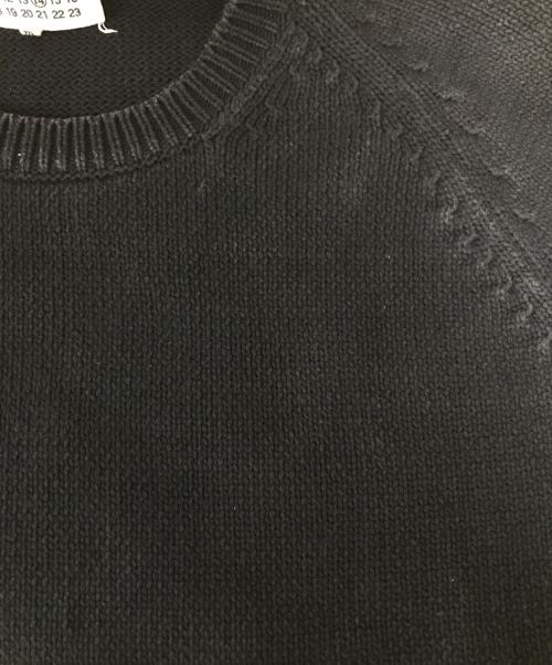 Maison Margiela（メゾンマルジェラ）Maison Margiela (メゾンマルジェラ) S/Sクルーネック ラグランスリーブコットンニット ブラック サイズ:Ｍの古着・服飾アイテム