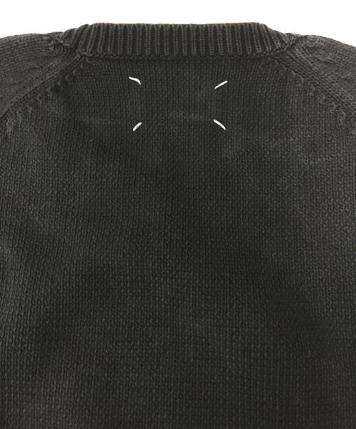 Maison Margiela（メゾンマルジェラ）Maison Margiela (メゾンマルジェラ) S/Sクルーネック ラグランスリーブコットンニット ブラック サイズ:Ｍの古着・服飾アイテム
