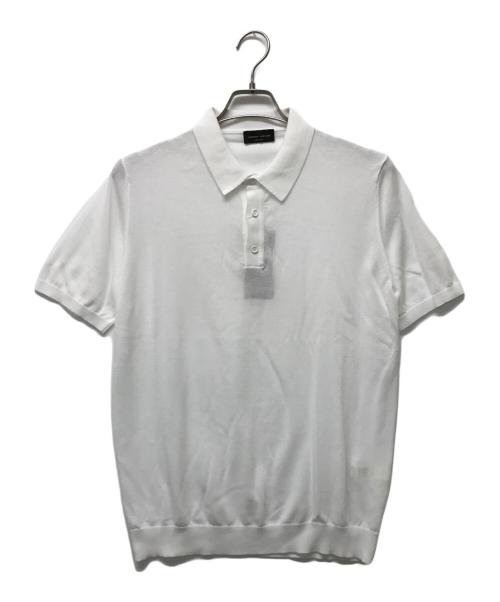 ROBERTO COLLINA（ロベルトコリーナ）ROBERTO COLLINA    (ロベルトコリーナ) S/Sコットンニットポロシャツ ホワイト サイズ:46の古着・服飾アイテム