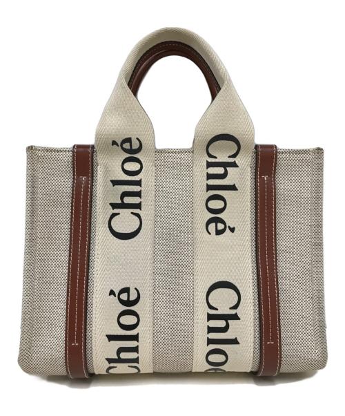 Chloe（クロエ）Chloe (クロエ) 2way Woody スモールショルダーバッグ ブラウン×ベージュの古着・服飾アイテム
