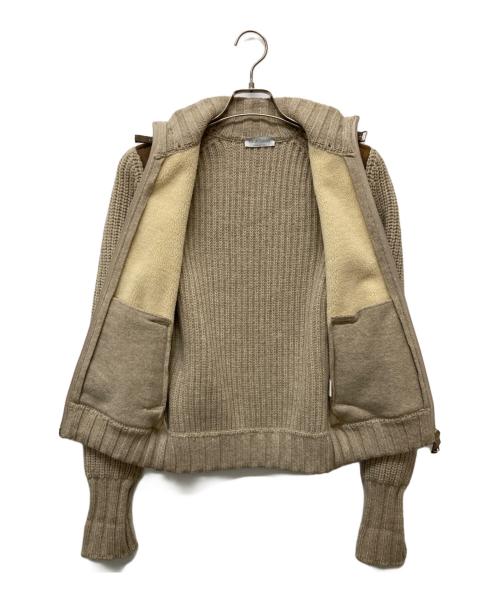 GRAN SASSO（グランサッソ）GRAN SASSO (グランサッソ) フェイクレザーコンビニットブルゾン ブラウン サイズ:44の古着・服飾アイテム