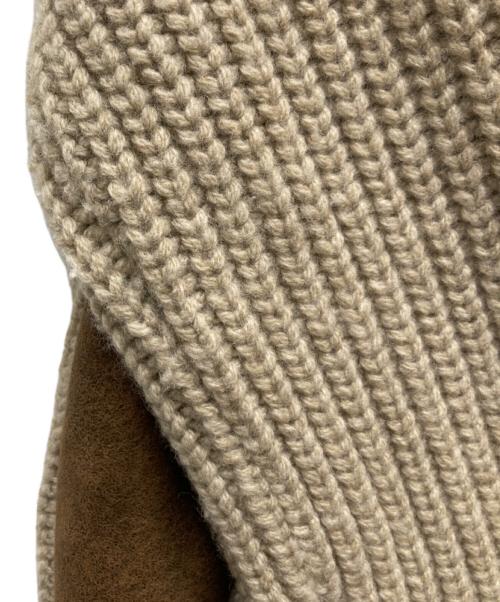 GRAN SASSO（グランサッソ）GRAN SASSO (グランサッソ) フェイクレザーコンビニットブルゾン ブラウン サイズ:44の古着・服飾アイテム