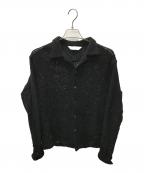 SASQUATCHfabrix.サスクワッチファブリックス）の古着「COTTON LACE OPEN COLLAR SHIRT」｜ブラック