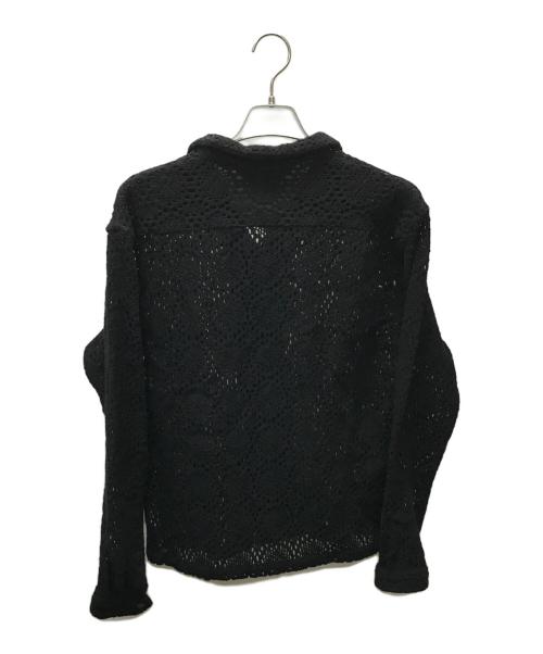 SASQUATCHfabrix.（サスクワッチファブリックス）SASQUATCHfabrix. (サスクワッチファブリックス) COTTON LACE OPEN COLLAR SHIRT ブラック サイズ:Lの古着・服飾アイテム