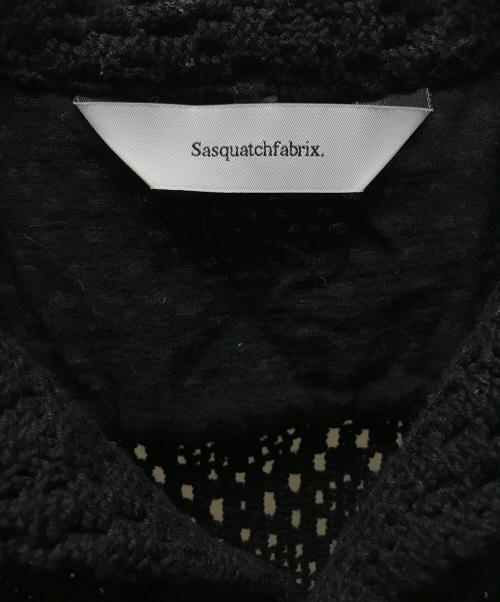 SASQUATCHfabrix.（サスクワッチファブリックス）SASQUATCHfabrix. (サスクワッチファブリックス) COTTON LACE OPEN COLLAR SHIRT ブラック サイズ:Lの古着・服飾アイテム