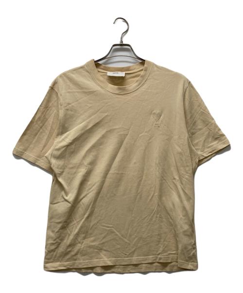 ami（アミ）ami (アミ) ロゴ刺繍Tシャツ ベージュ サイズ:SIZE Mの古着・服飾アイテム
