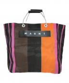 MARNIマルニ）の古着「フラワーカフェトートバッグ」｜オレンジ×ピンク