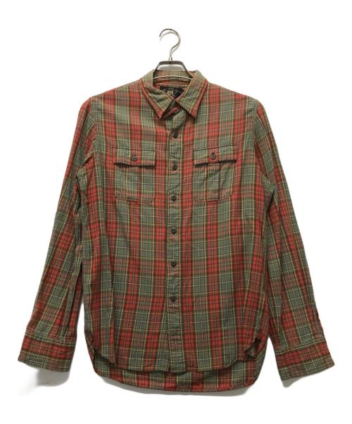 RRL（ダブルアールエル）RRL (ダブルアール) ダブルポケットチェックシャツ レッド×グリーン サイズ:Ｓの古着・服飾アイテム