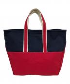 L.L.Bean×BEAMSエルエルビーン×ビームス）の古着「別注キャンバストートバッグ」｜ネイビー×レッド