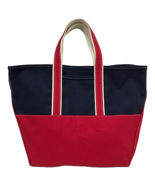 L.L.Bean（エルエルビーン）L.L.Bean (エルエルビーン) BEAMS (ビームス) 別注キャンバストートバッグ ネイビー×レッドの古着・服飾アイテム