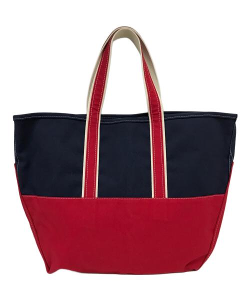 L.L.Bean（エルエルビーン）L.L.Bean (エルエルビーン) BEAMS (ビームス) 別注キャンバストートバッグ ネイビー×レッドの古着・服飾アイテム