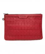 JIMMY CHOOジミーチュウ）の古着「スタッズクラッチバッグ」｜レッド