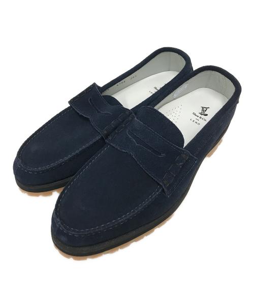 leno（リノ）LENO (リノ) REGAL Shoe & Co. (リーガル シュー＆カンパニー) スウェードローファー ネイビー サイズ:261/2の古着・服飾アイテム