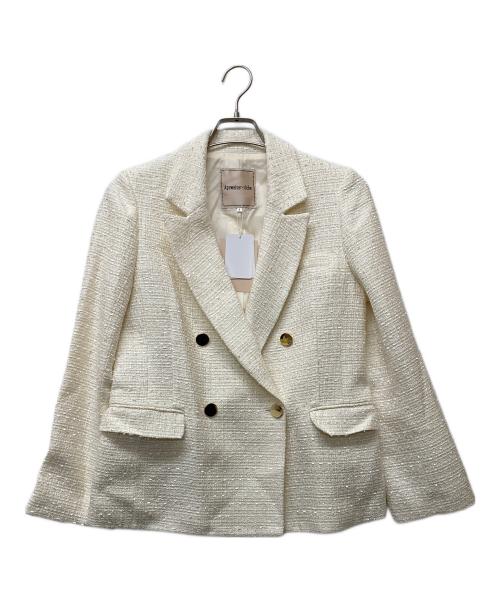 Apuweiser-riche（アプワイザーリッシェ）Apuweiser-riche (アプワイザーリッシェ) ツイードダブルジャケット ホワイト サイズ:1の古着・服飾アイテム