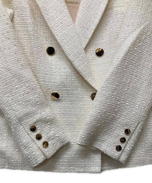 Apuweiser-riche（アプワイザーリッシェ）Apuweiser-riche (アプワイザーリッシェ) ツイードダブルジャケット ホワイト サイズ:1の古着・服飾アイテム