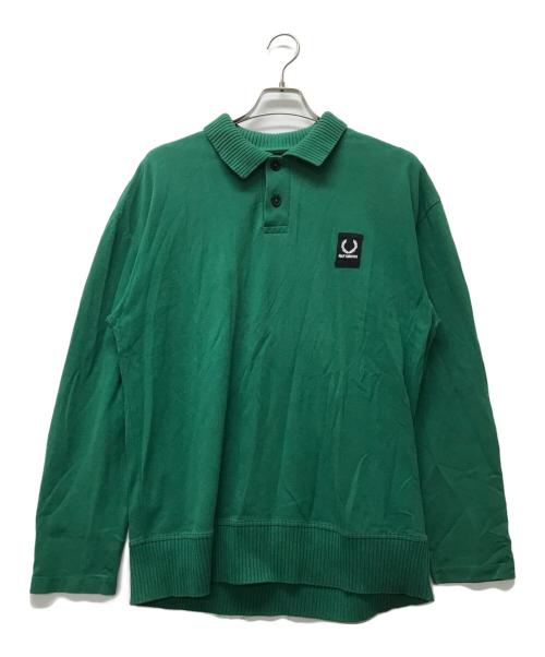 FRED PERRY（フレッドペリー）FRED PERRY (フレッドペリー) RAF SIMONS (ラフシモンズ) コラボL/Sポロシャツ グリーン サイズ:40の古着・服飾アイテム