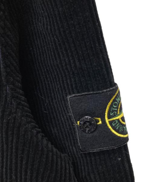 STONE ISLAND（ストーンアイランド）STONE ISLAND (ストーンアイランド) ノーカラーコーデュロイジャケット ブラック サイズ:Sの古着・服飾アイテム