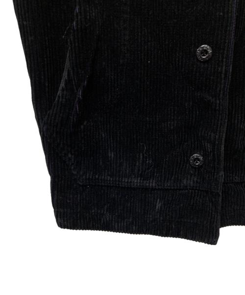 STONE ISLAND（ストーンアイランド）STONE ISLAND (ストーンアイランド) ノーカラーコーデュロイジャケット ブラック サイズ:Sの古着・服飾アイテム