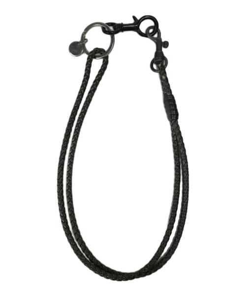 BOTTEGA VENETA（ボッテガベネタ）BOTTEGA VENETA (ボッテガベネタ) イントレチャートレザーウォレットチェーン グレーの古着・服飾アイテム