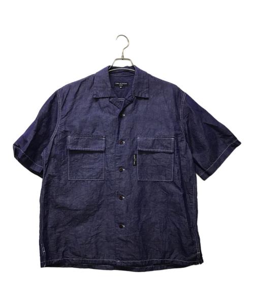 COMME des GARCONS HOMME（コムデギャルソン オム）COMME des GARCONS HOMME (コムデギャルソン オム) コットンリネンS/Sオープンカラーシャツ ネイビー サイズ:SIZE Mの古着・服飾アイテム