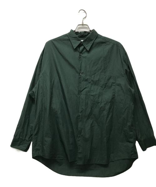 Graphpaper（グラフペーパー）Graphpaper (グラフペーパー) Broad L／S Oversized Regular Collar Shirt グリーン サイズ:Freeの古着・服飾アイテム