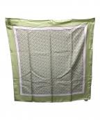 BURBERRYバーバリー）の古着「TBモノグラムロゴシルクスカーフ」｜グリーン