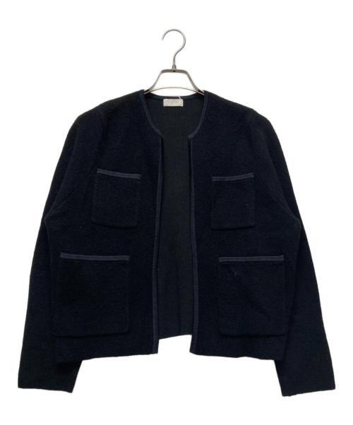 BALLSEY（ボールジィ）BALLSEY (ボールジィ) ウールナイロンブークレー フロントオープンカーディガン ブラック サイズ:S 未使用品の古着・服飾アイテム