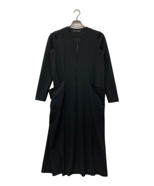 HIROKO KOSHINO（ヒロコ コシノ）HIROKO KOSHINO (ヒロコ コシノ) フロントジップワンピース ブラック サイズ:38の古着・服飾アイテム