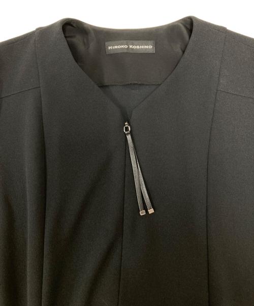 HIROKO KOSHINO（ヒロコ コシノ）HIROKO KOSHINO (ヒロコ コシノ) フロントジップワンピース ブラック サイズ:38の古着・服飾アイテム