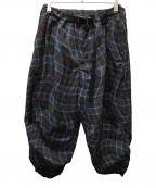 TIGHTBOOTH PRODUCTIONタイトブースプロダクション）の古着「WAVY PLAID BALLOON PANTS」｜ブルー