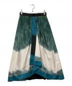 ADOREアドーア）の古着「ハッチングプリントスカート」｜グリーン