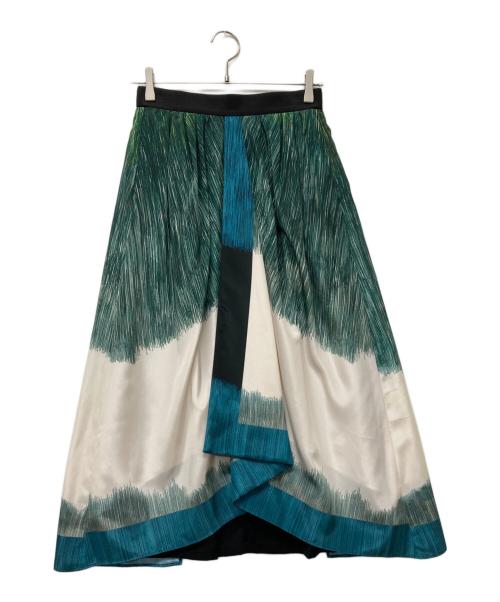 ADORE（アドーア）ADORE (アドーア) ハッチングプリントスカート グリーン サイズ:36の古着・服飾アイテム