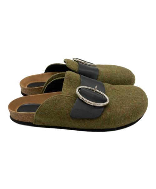 J.W.ANDERSON（ジェイダブリューアンダーソン）J.W.ANDERSON (ジェイダブリューアンダーソン) フェルトローファー グリーン サイズ:41の古着・服飾アイテム