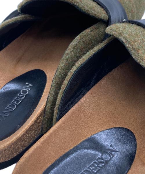 J.W.ANDERSON（ジェイダブリューアンダーソン）J.W.ANDERSON (ジェイダブリューアンダーソン) フェルトローファー グリーン サイズ:41の古着・服飾アイテム