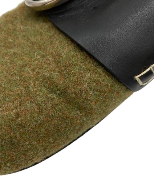 J.W.ANDERSON（ジェイダブリューアンダーソン）J.W.ANDERSON (ジェイダブリューアンダーソン) フェルトローファー グリーン サイズ:41の古着・服飾アイテム