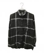 MIHARA YASUHIROミハラヤスヒロ）の古着「USED加工チェックシャツ」｜ブラック