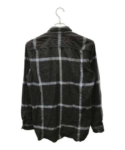 MIHARA YASUHIRO（ミハラヤスヒロ）MIHARA YASUHIRO (ミハラヤスヒロ) USED加工チェックシャツ ブラック サイズ:50の古着・服飾アイテム