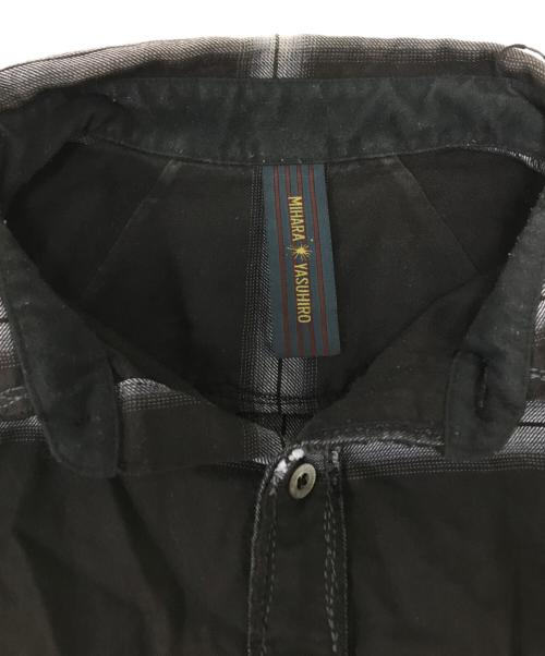 MIHARA YASUHIRO（ミハラヤスヒロ）MIHARA YASUHIRO (ミハラヤスヒロ) USED加工チェックシャツ ブラック サイズ:50の古着・服飾アイテム