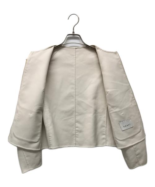 ANAYI（アナイ）ANAYI (アナイ) パールグログランショートコート ホワイト サイズ:36の古着・服飾アイテム