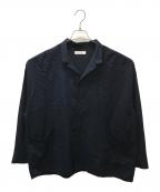 nestrobe confectネストローブ コンフェクト）の古着「コットンシルクネップバギーシャツ」｜ネイビー
