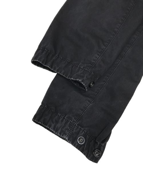 STONE ISLAND（ストーンアイランド）STONE ISLAND (ストーンアイランド) オールドトリートメントコットンジップシャツブルゾン ブラック サイズ:SIZE Mの古着・服飾アイテム