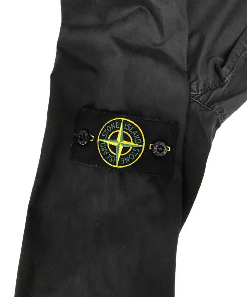 STONE ISLAND（ストーンアイランド）STONE ISLAND (ストーンアイランド) オールドトリートメントコットンジップシャツブルゾン ブラック サイズ:SIZE Mの古着・服飾アイテム