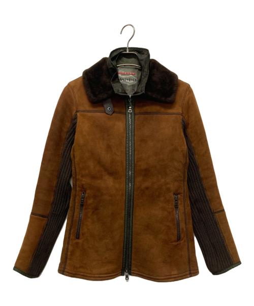 PRADA SPORTS（プラダスポーツ）PRADA SPORTS (プラダスポーツ) インナーベスト付ムートンジャケット ブラウン サイズ:40の古着・服飾アイテム