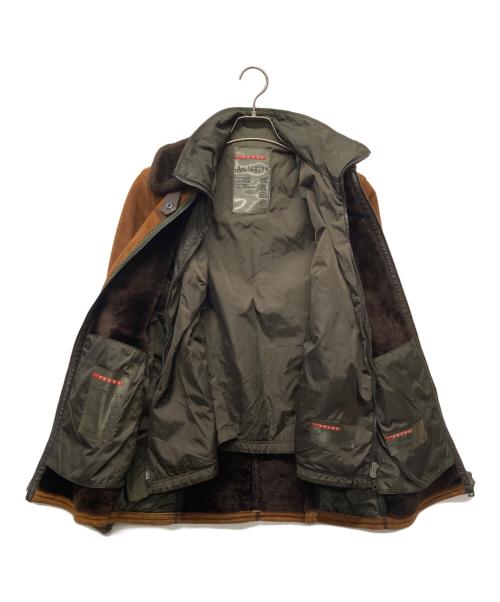 PRADA SPORTS（プラダスポーツ）PRADA SPORTS (プラダスポーツ) インナーベスト付ムートンジャケット ブラウン サイズ:40の古着・服飾アイテム